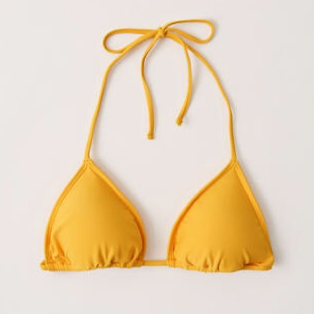 Juniors Yellow Triangle Tie Adjustable Halter String Bikini Top XL
